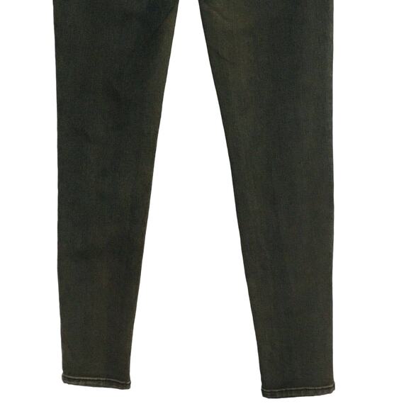 Free People Distressed Skinny Jeans Olive Green Low Rise Stretchy Slim Size 24 - Picture 7 of 13